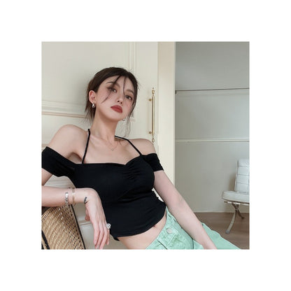 Women’s One-Shoulder Padded Slim-Fit Crop Top
